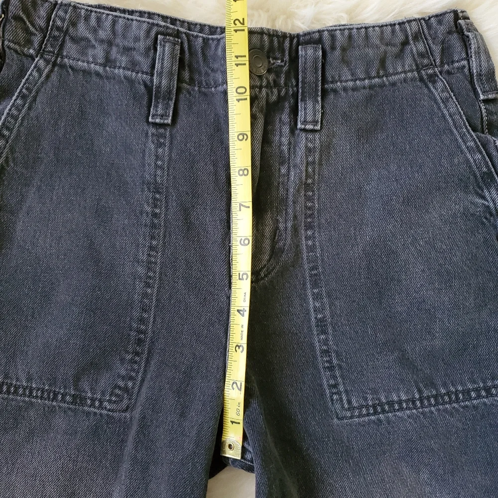 Free People Major Leagues Black Wide Leg Cuff Jeans Size 26 - Picture 14 of 15